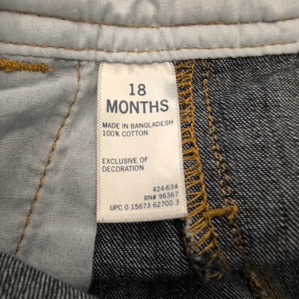 Oshkosh B’gosh Toddler Bib Overalls Dark Wash Engineer’s Crew 18 Months